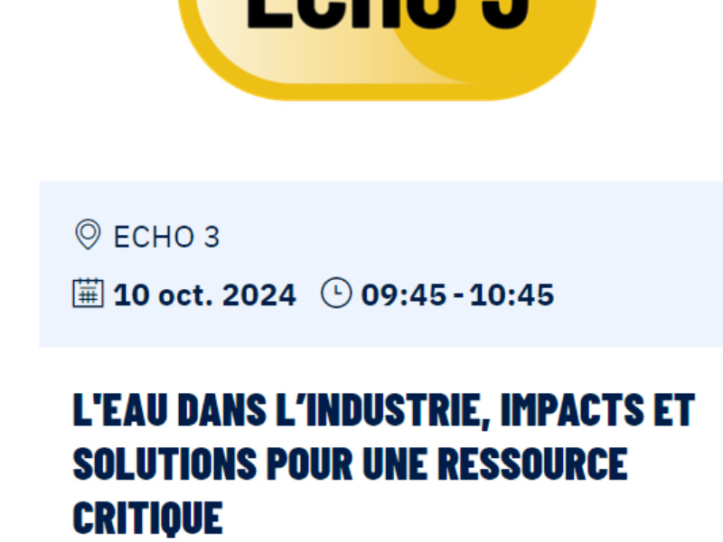 BIG « ECHO3 » – Conférence sur l’eau dans l’industrie